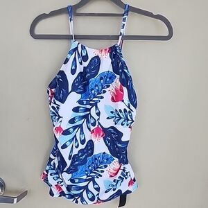 Tempt Me Tankini Swimsuit for Women High Neck Ruched Tummy Control Tops Only